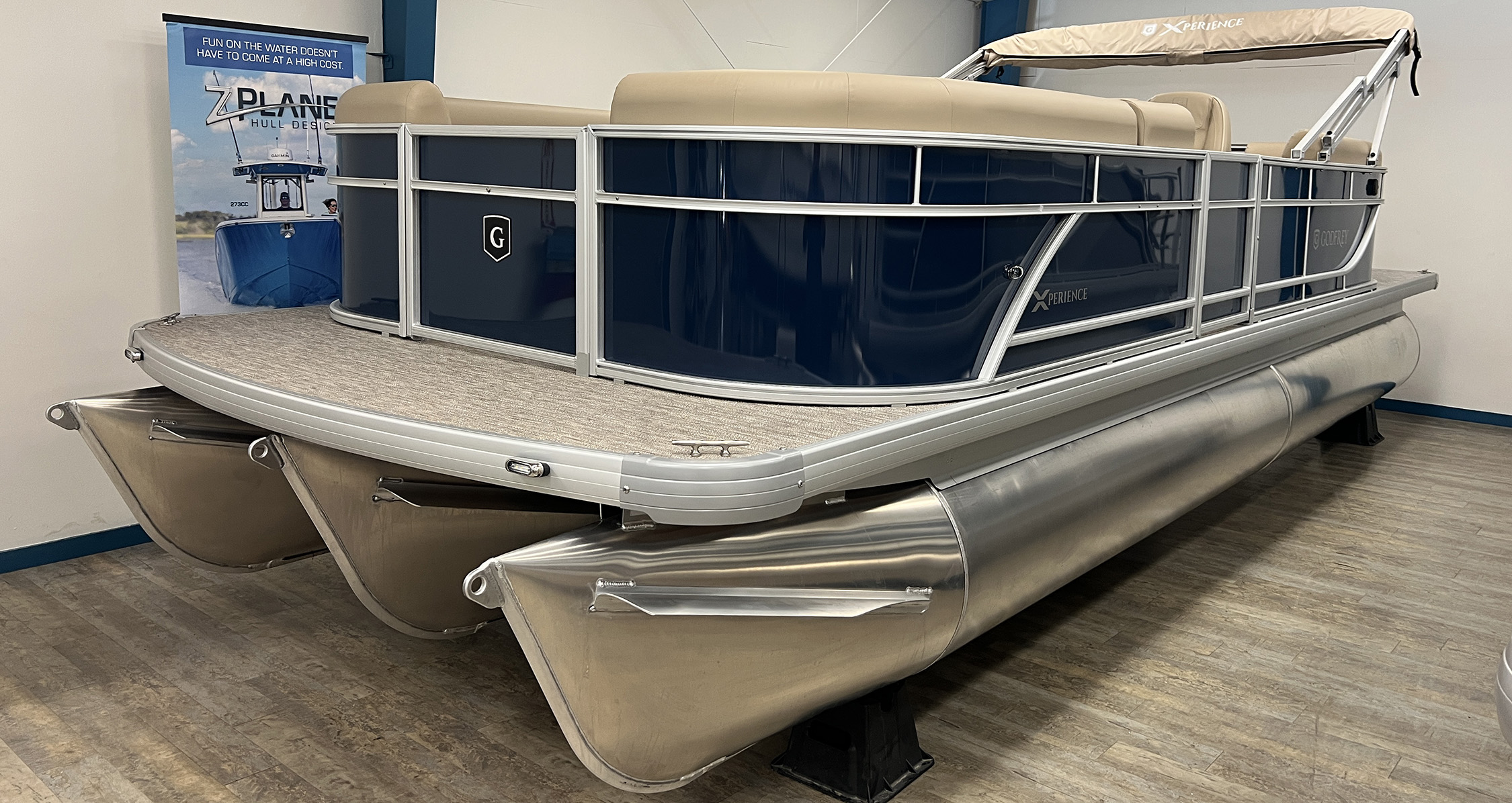 2026 Godfrey EX2286SBX Triple Pontoon Boat - Navy